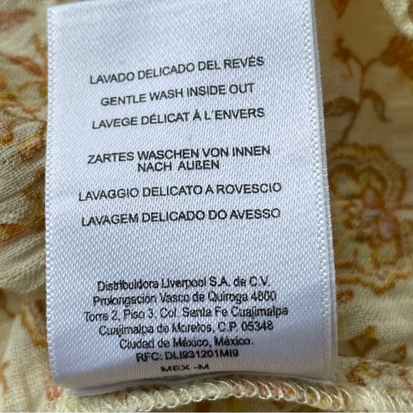 Indi & Cold Floral Puff Sleeve Button Up Top Size M Cotton Cottagecore - Picture 8 of 10